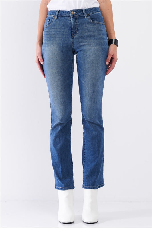Blue Denim High Waisted Skinny Boot Recycled Jeans
