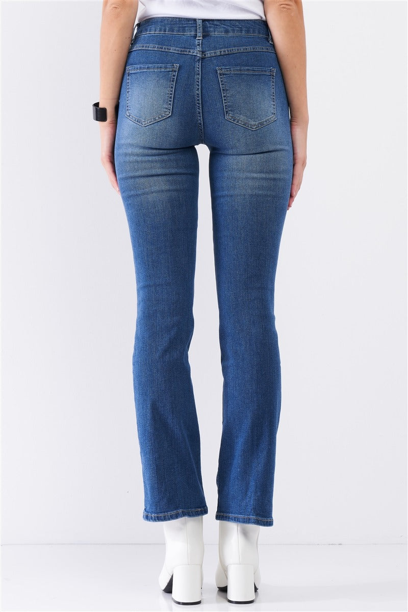 Blue Denim High Waisted Skinny Boot Recycled Jeans